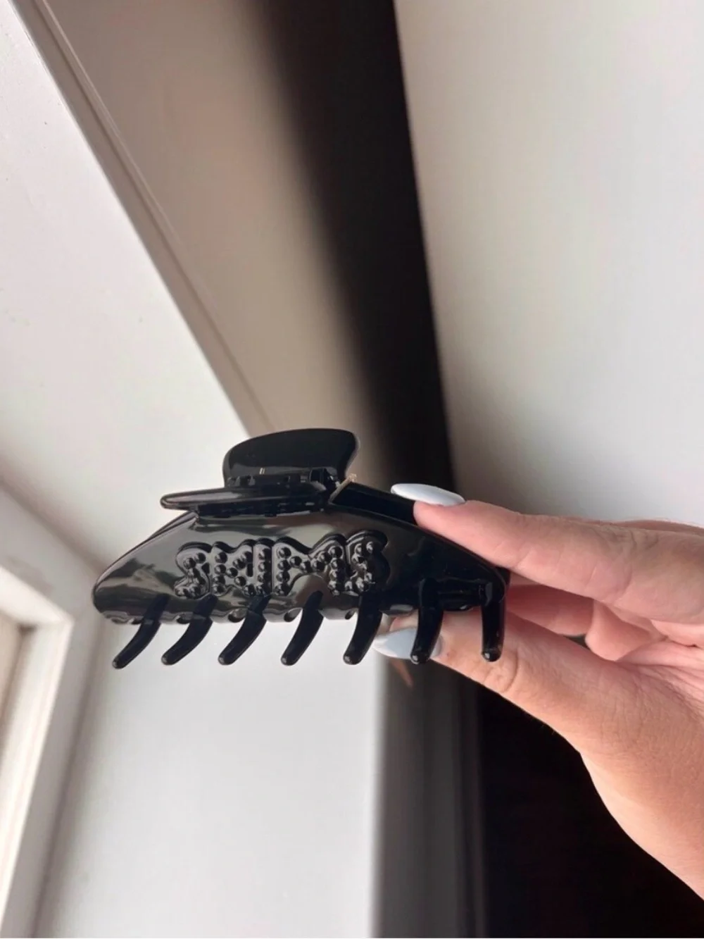 SKIMS Onyx Black Rhinestone Hair Claw Clip Brand New